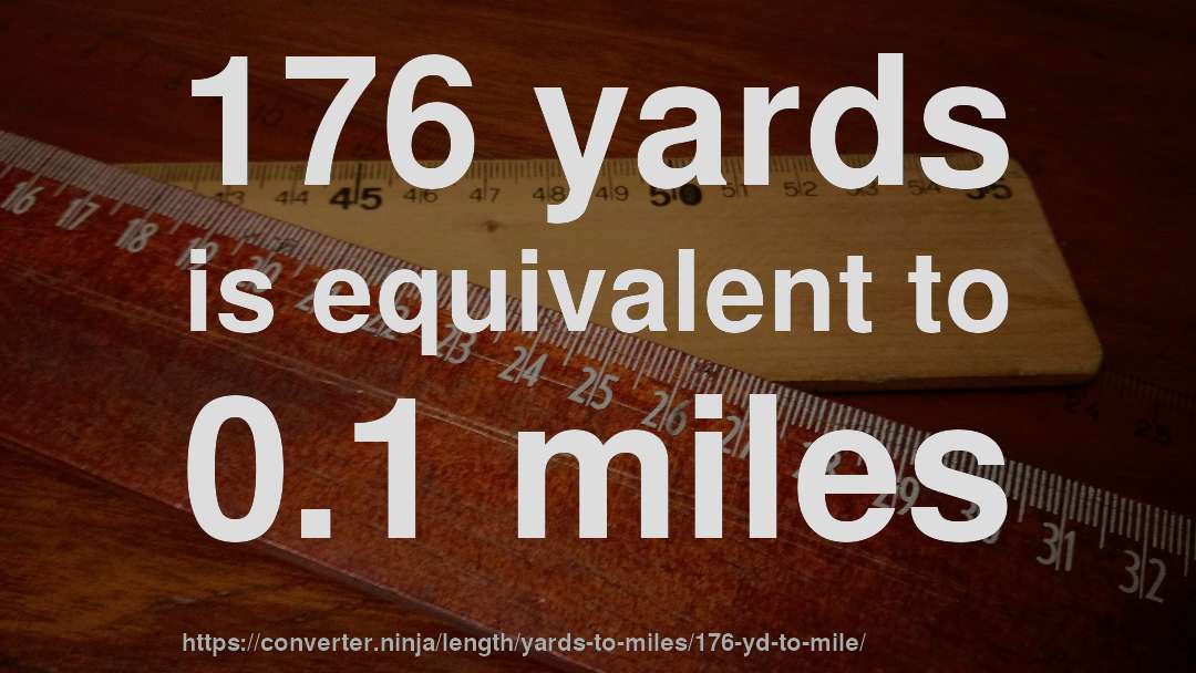 176 yards is equivalent to 0.1 miles