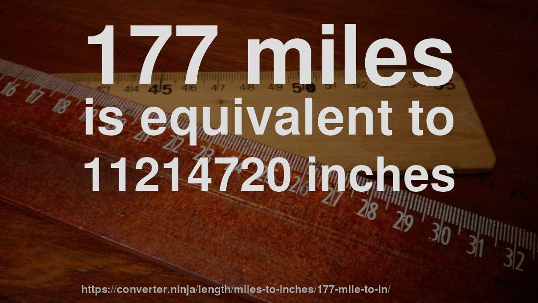 177 miles is equivalent to 11214720 inches