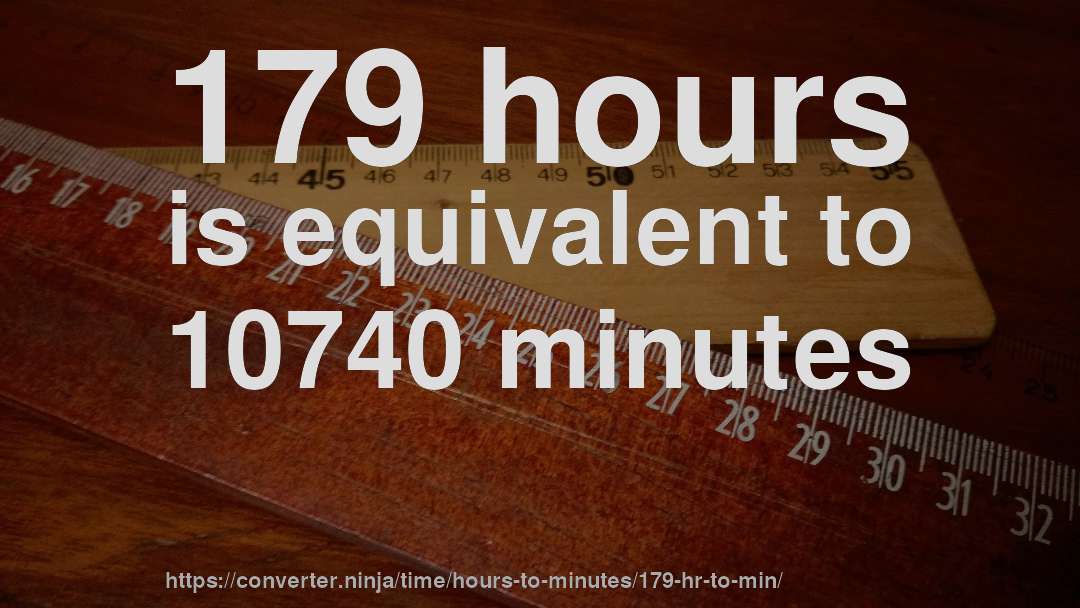 179 hours is equivalent to 10740 minutes