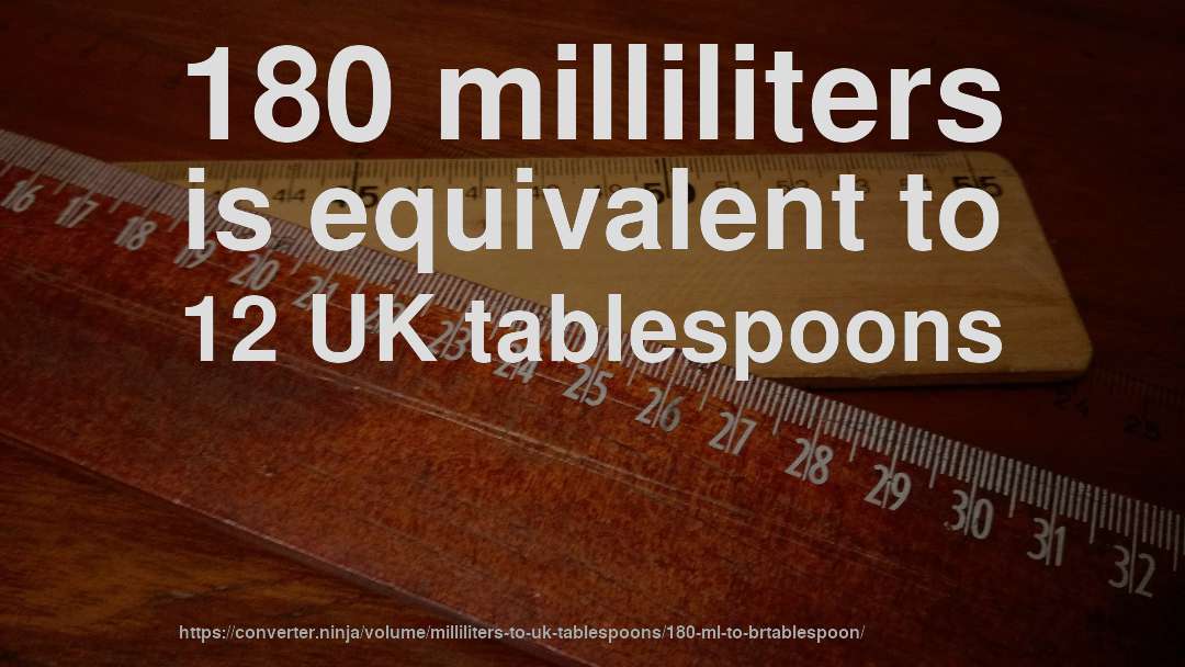 180 milliliters is equivalent to 12 UK tablespoons