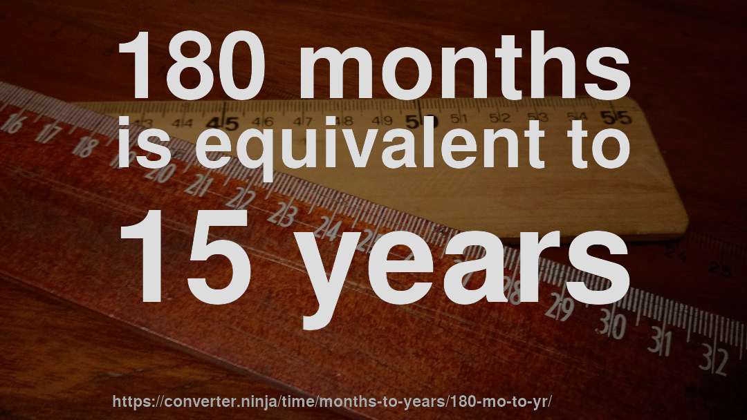 180 months is equivalent to 15 years