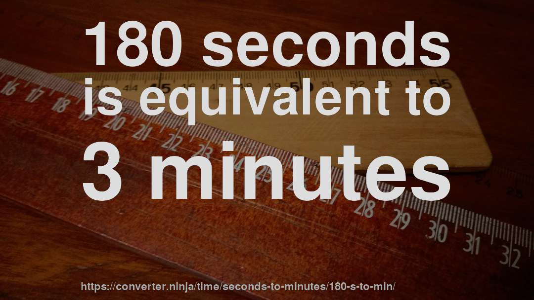 180 seconds is equivalent to 3 minutes