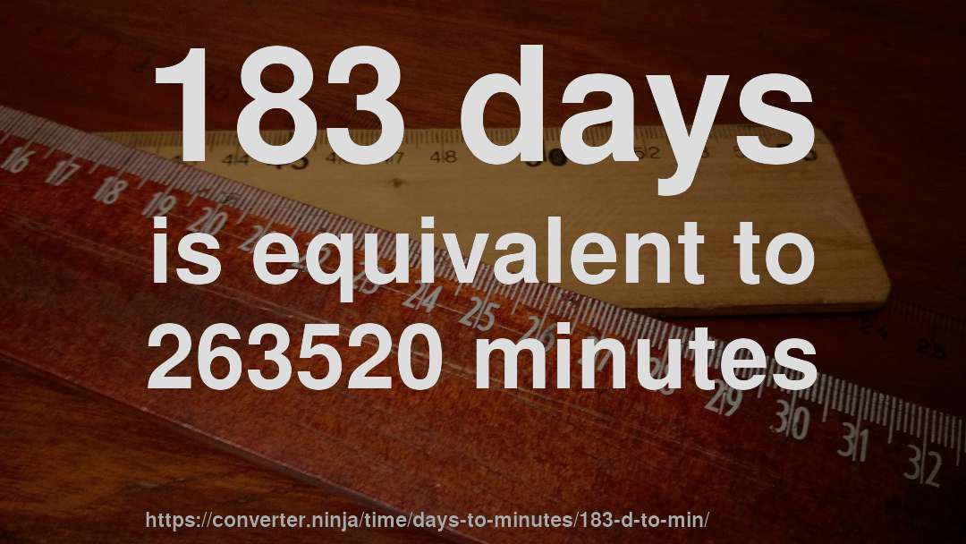 183 days is equivalent to 263520 minutes