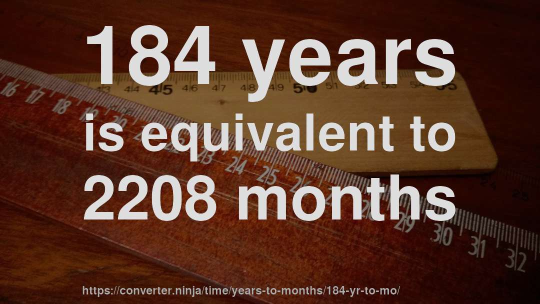 184 years is equivalent to 2208 months