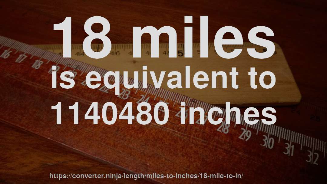 18 miles is equivalent to 1140480 inches