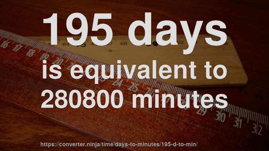 195 days is equivalent to 280800 minutes