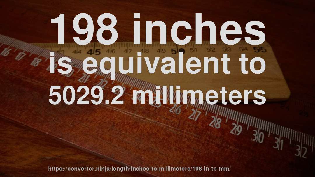 198 inches is equivalent to 5029.2 millimeters