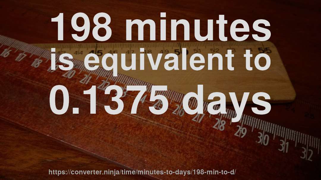 198 minutes is equivalent to 0.1375 days