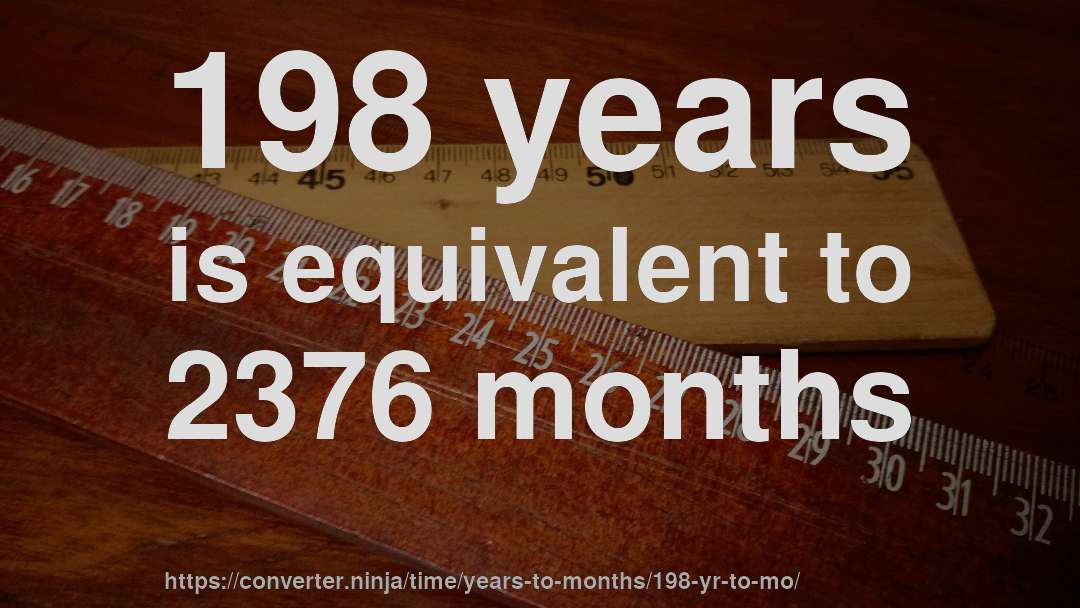 198 years is equivalent to 2376 months