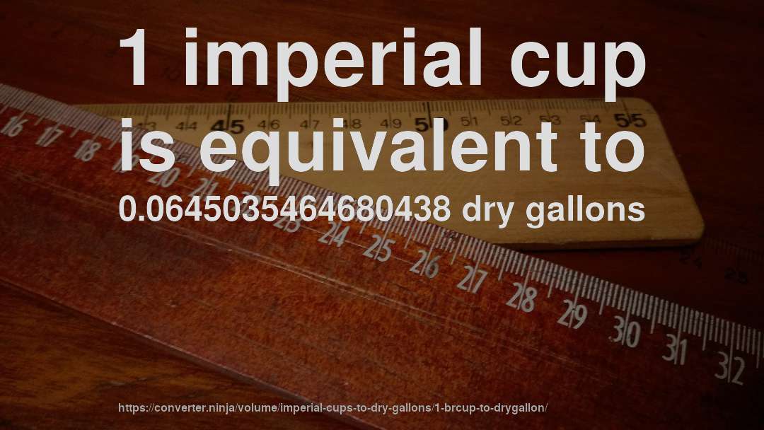 1 imperial cup is equivalent to 0.0645035464680438 dry gallons