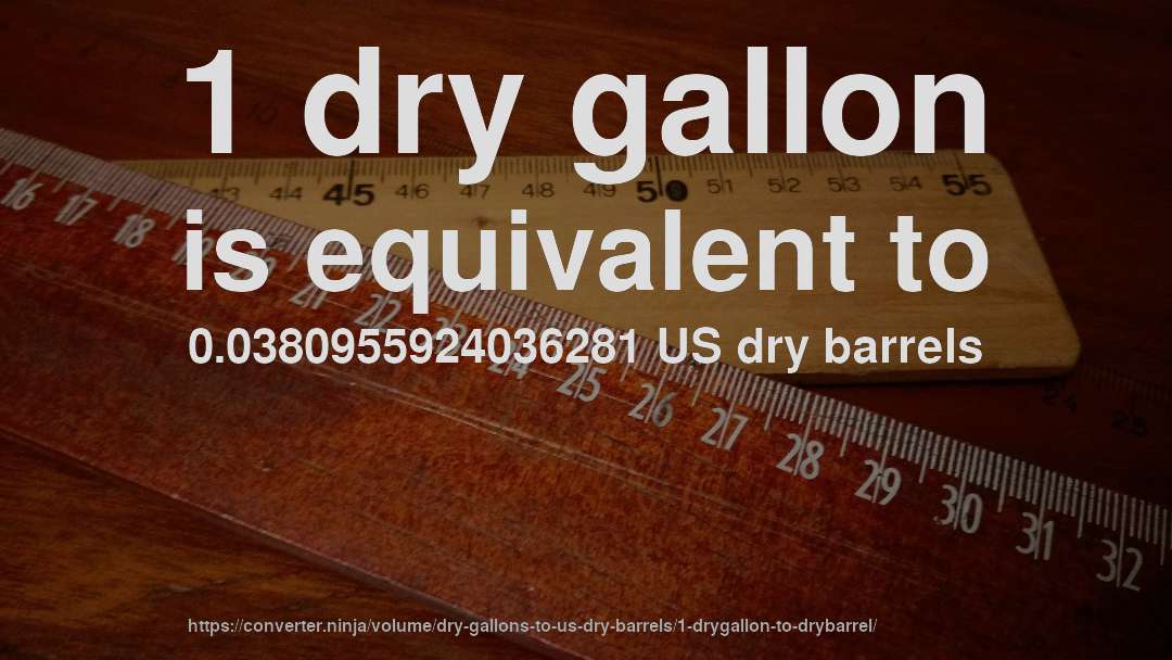 1 dry gallon is equivalent to 0.0380955924036281 US dry barrels