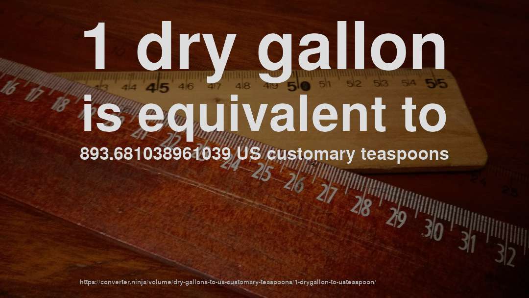 1 dry gallon is equivalent to 893.681038961039 US customary teaspoons