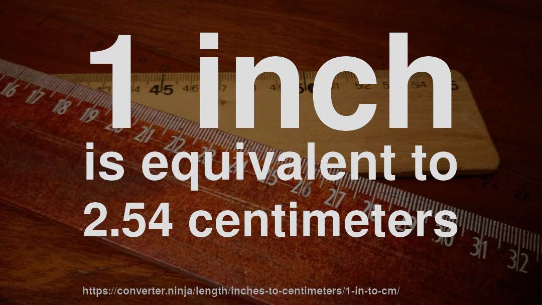 1 inch is equivalent to 2.54 centimeters