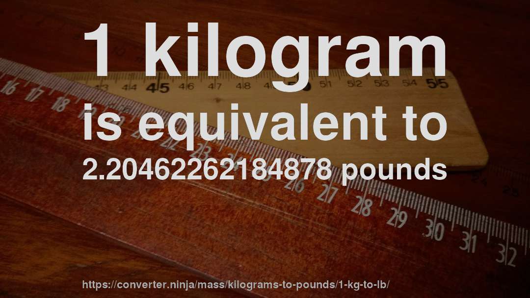 1 kilogram is equivalent to 2.20462262184878 pounds