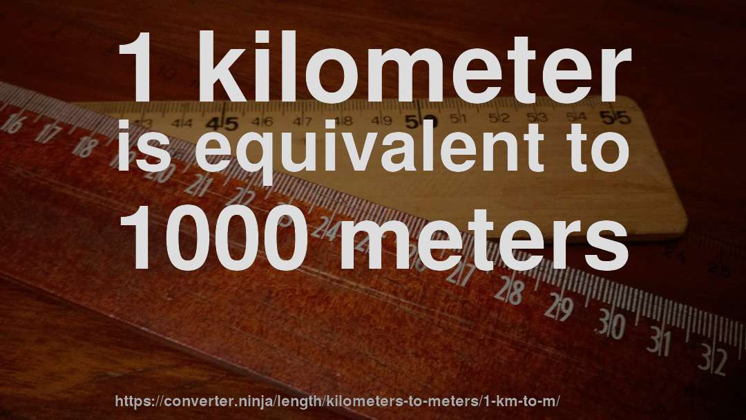 1 kilometer is equivalent to 1000 meters