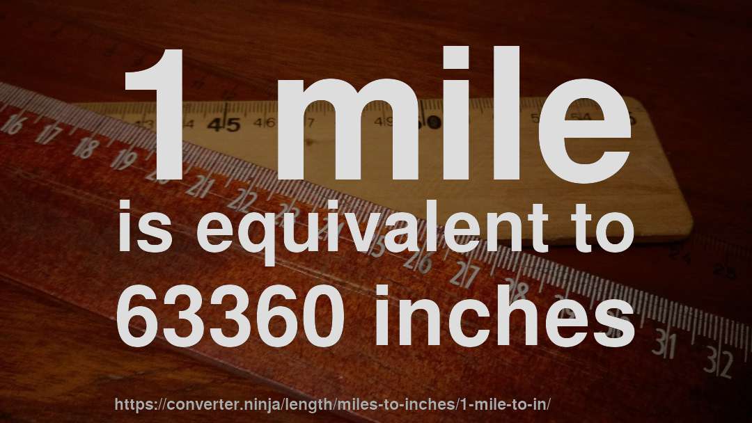 1 mile is equivalent to 63360 inches