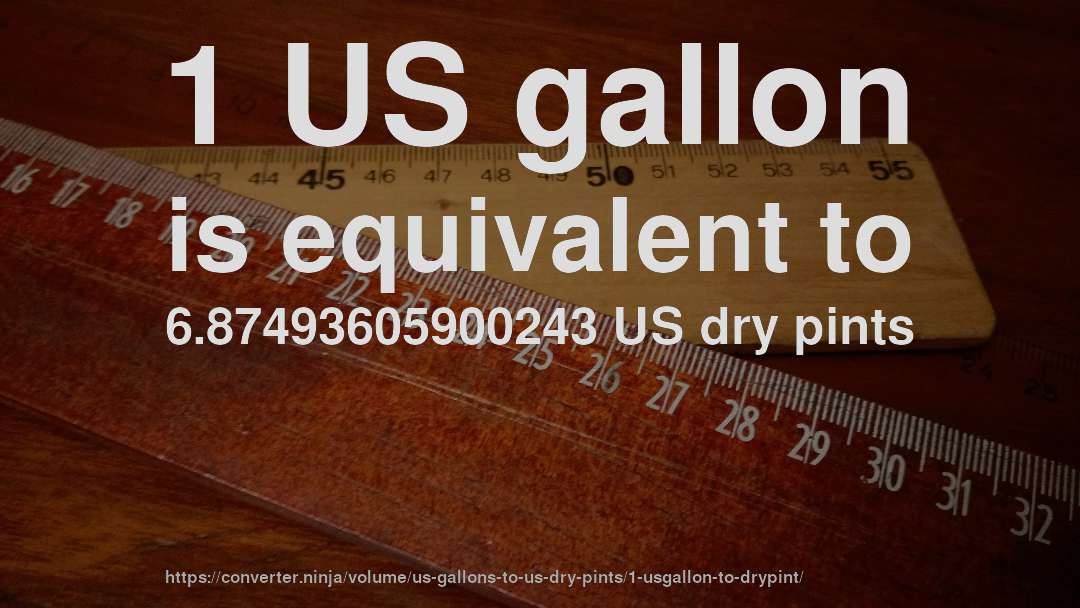 1 US gallon is equivalent to 6.87493605900243 US dry pints