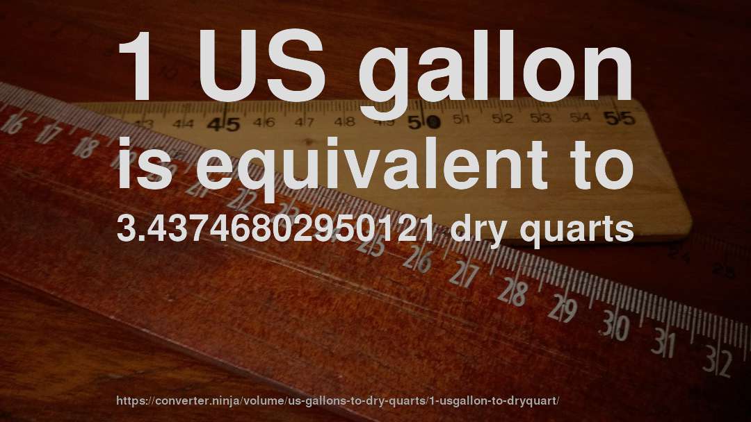 1 US gallon is equivalent to 3.43746802950121 dry quarts