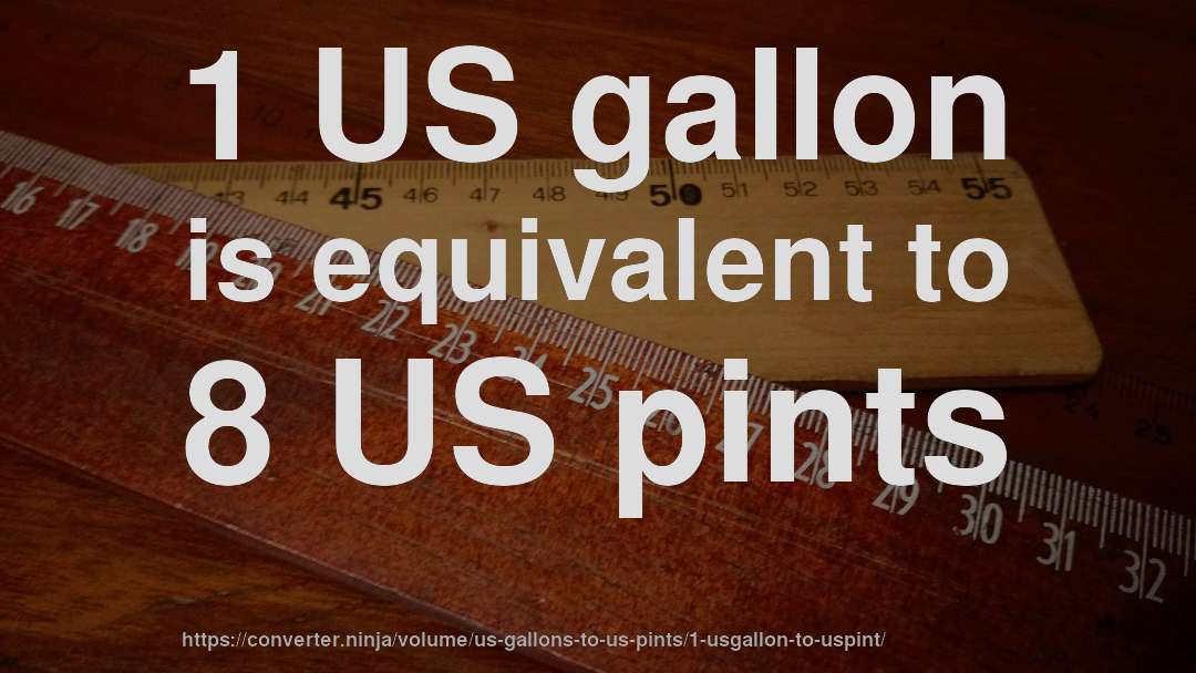 1 US gallon is equivalent to 8 US pints