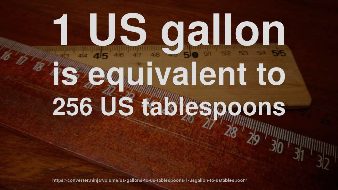 1 US gallon is equivalent to 256 US tablespoons