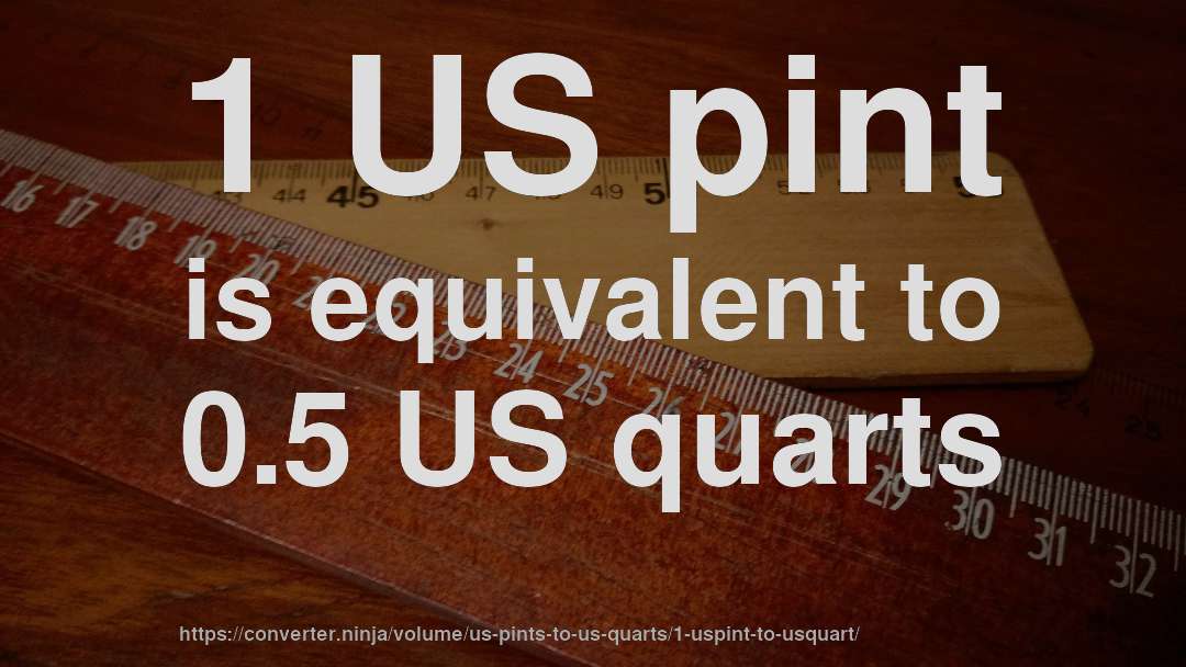 1 US pint is equivalent to 0.5 US quarts