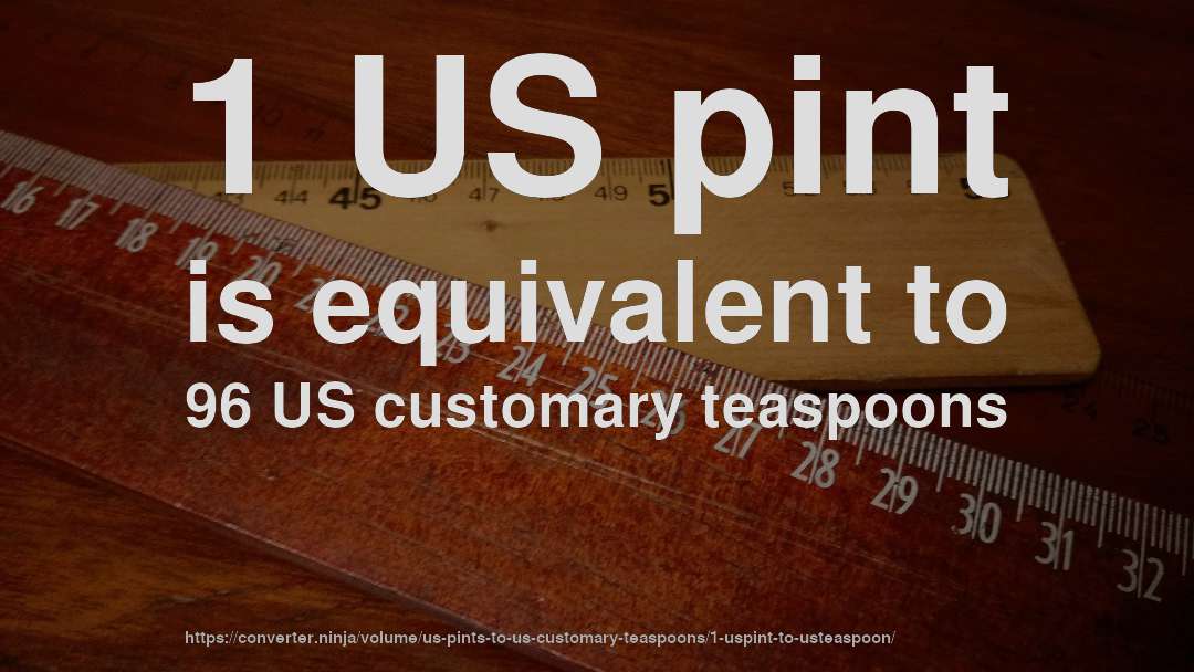 1 US pint is equivalent to 96 US customary teaspoons