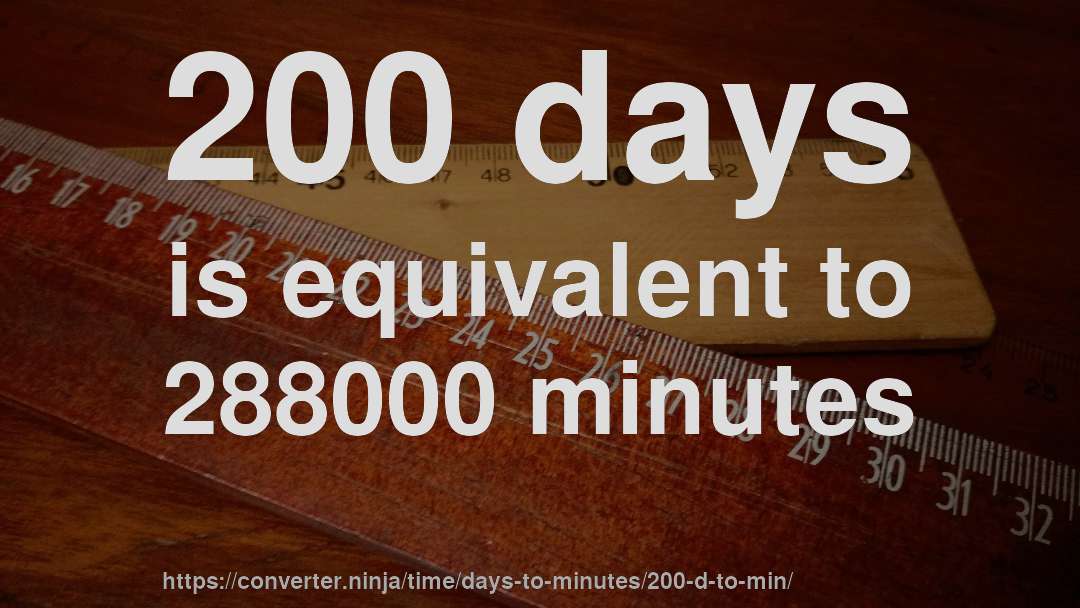 200 days is equivalent to 288000 minutes