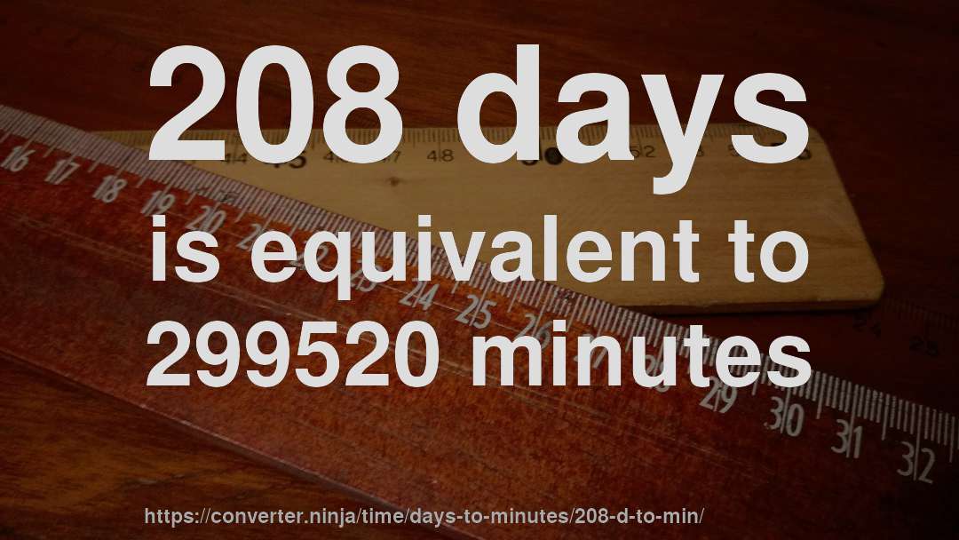 208 days is equivalent to 299520 minutes