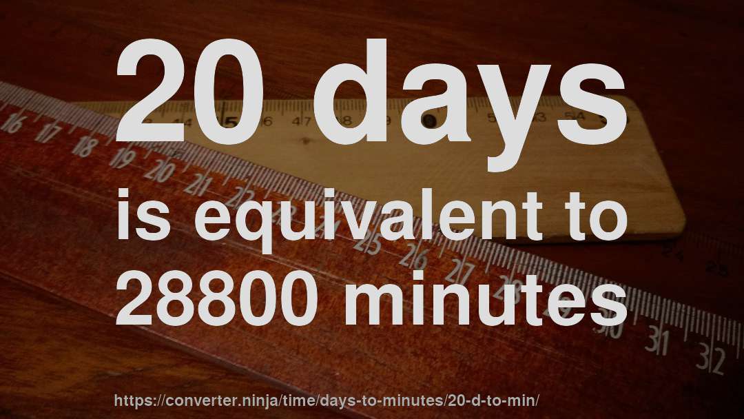 20 days is equivalent to 28800 minutes