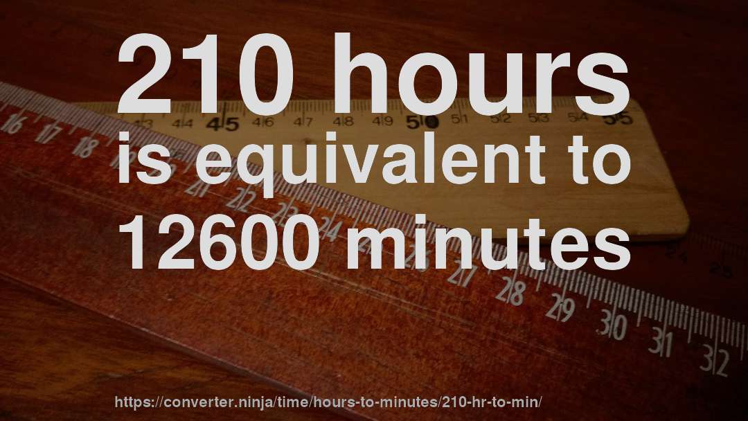 210 hours is equivalent to 12600 minutes