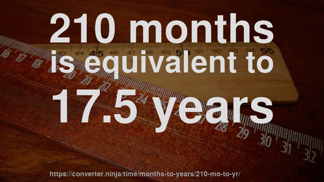 210 months is equivalent to 17.5 years