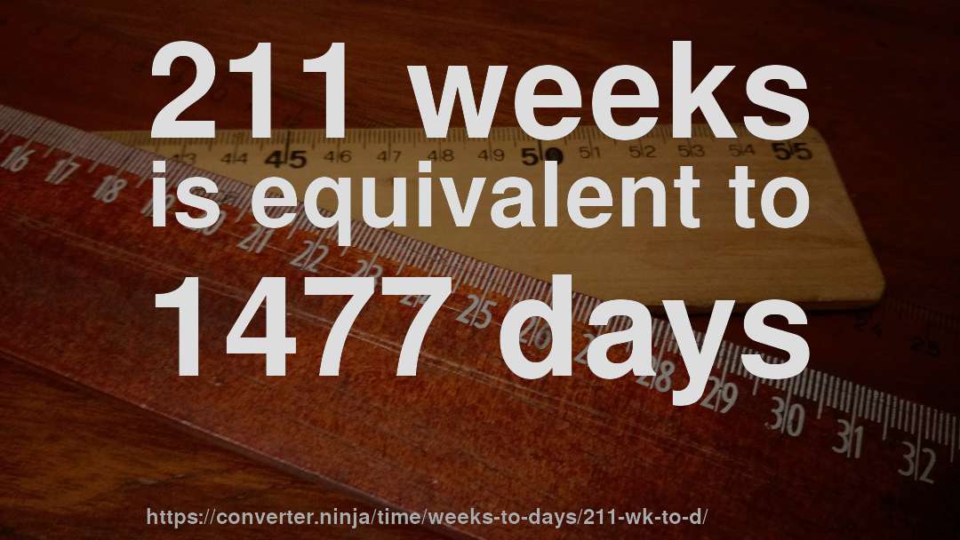 211 weeks is equivalent to 1477 days