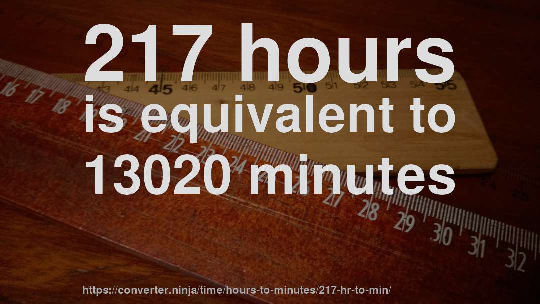 217 hours is equivalent to 13020 minutes