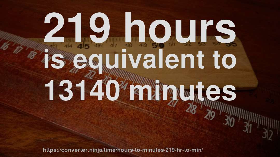 219 hours is equivalent to 13140 minutes