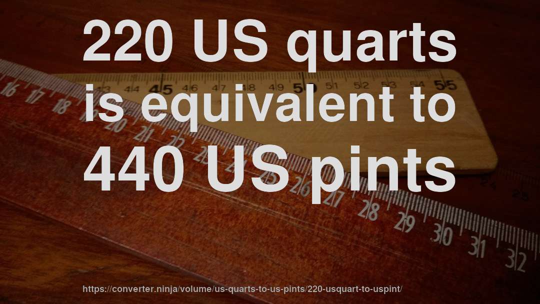220 US quarts is equivalent to 440 US pints