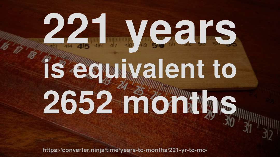 221 years is equivalent to 2652 months