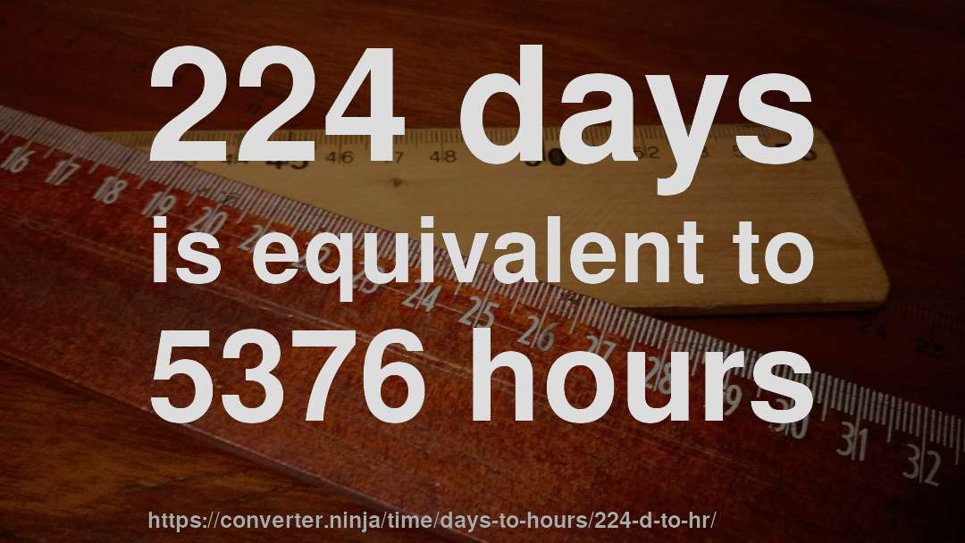 224 days is equivalent to 5376 hours