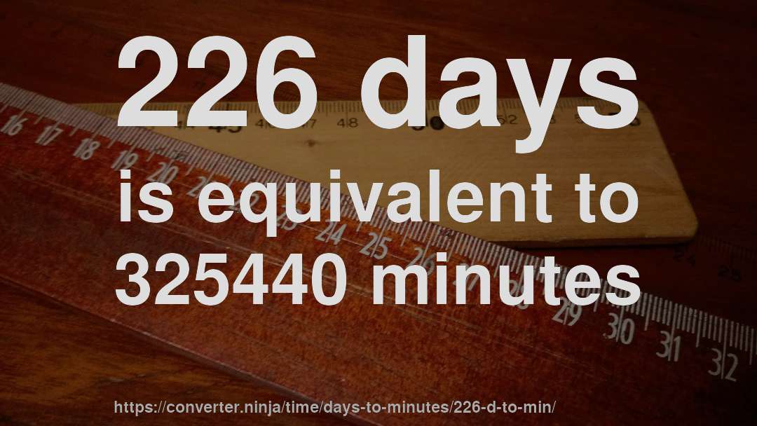 226 days is equivalent to 325440 minutes