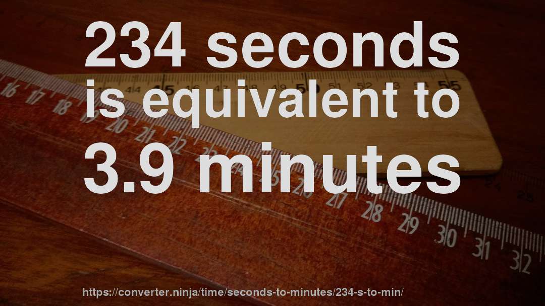 234 seconds is equivalent to 3.9 minutes