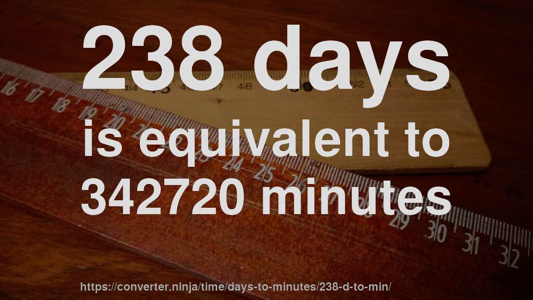 238 days is equivalent to 342720 minutes