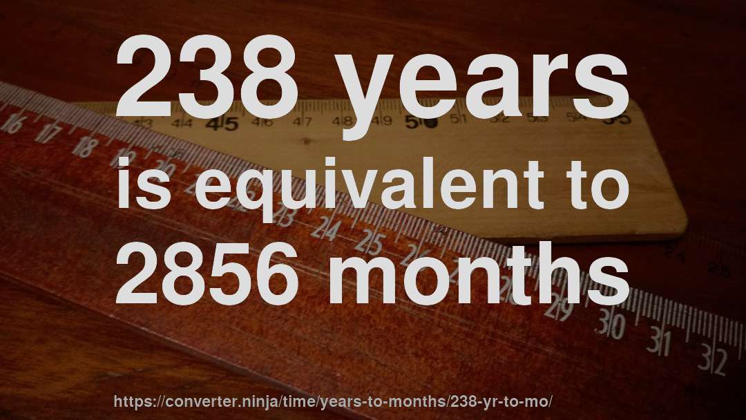 238 years is equivalent to 2856 months