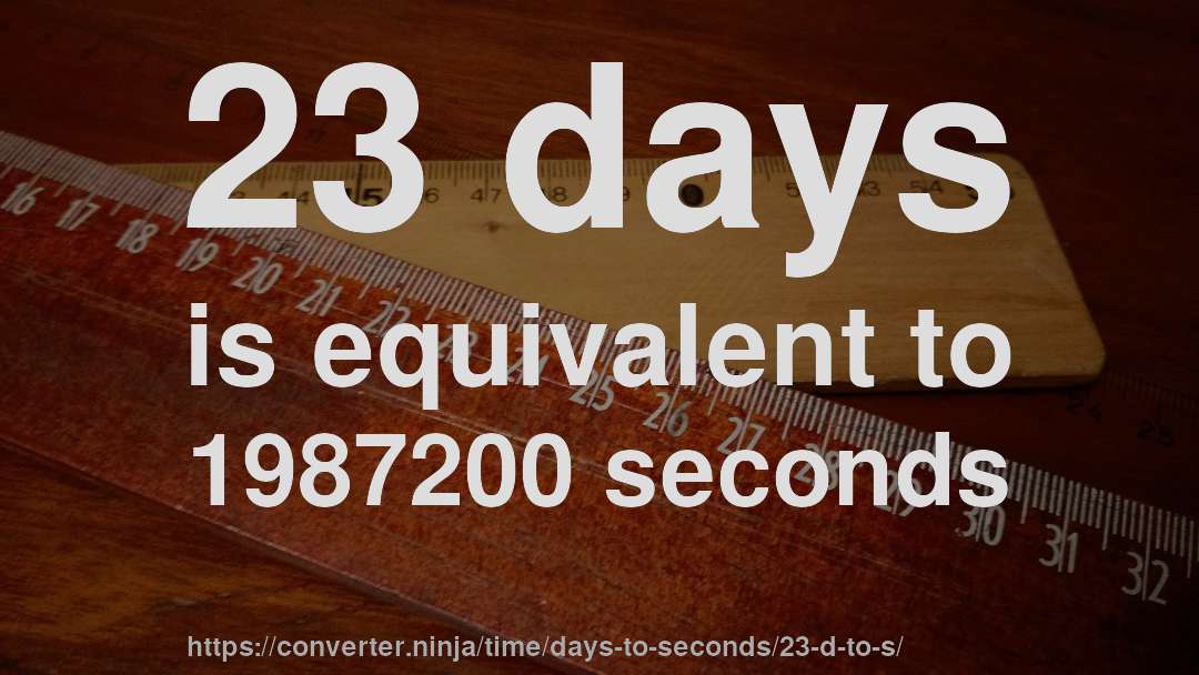 23 days is equivalent to 1987200 seconds