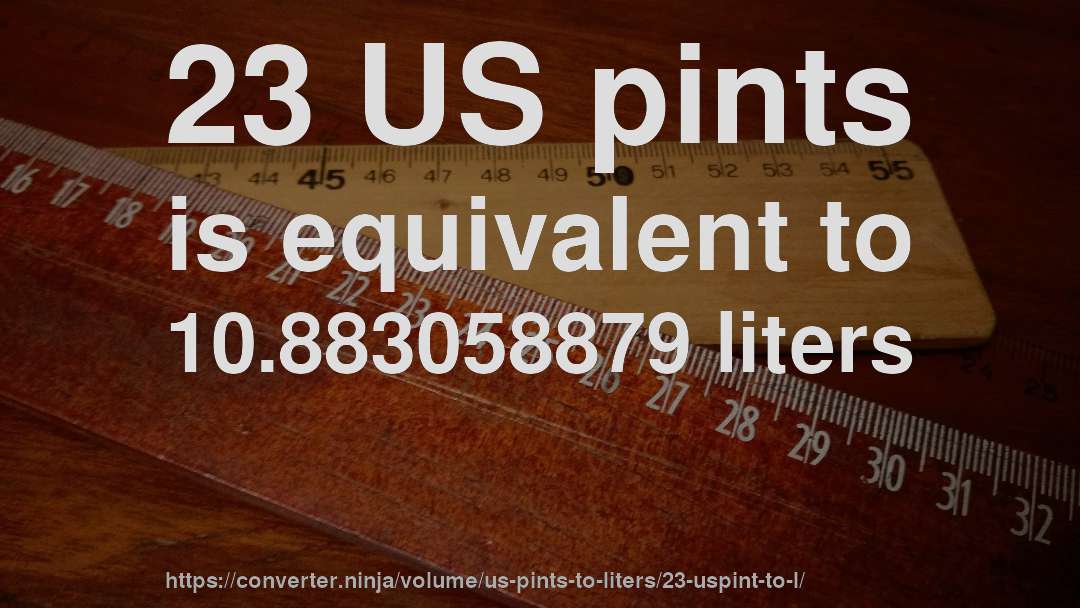 23 US pints is equivalent to 10.883058879 liters