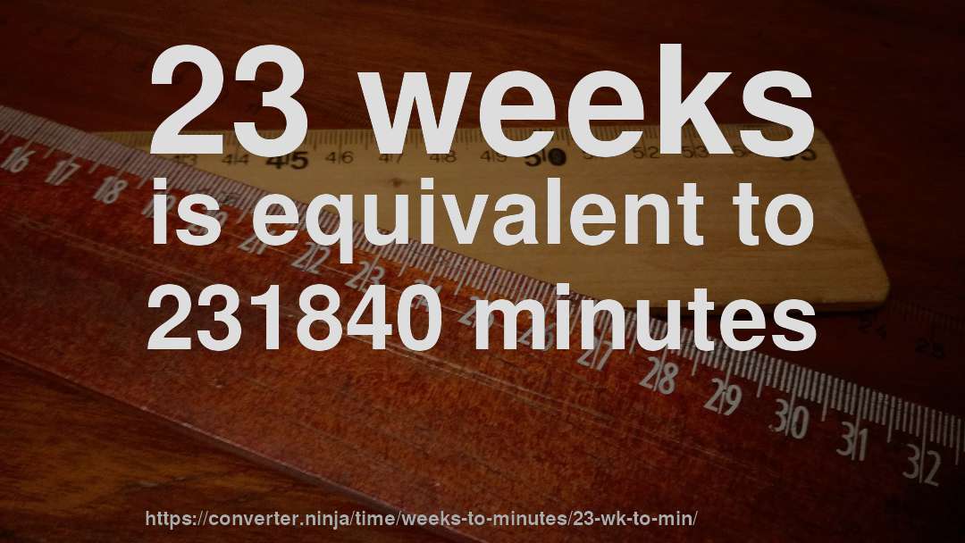 23 weeks is equivalent to 231840 minutes