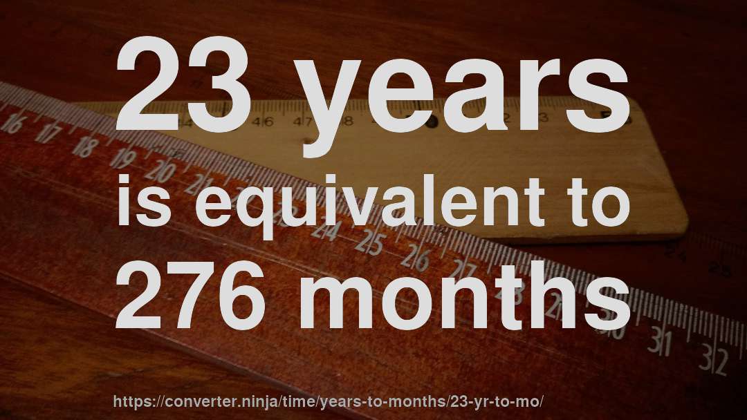 23 years is equivalent to 276 months