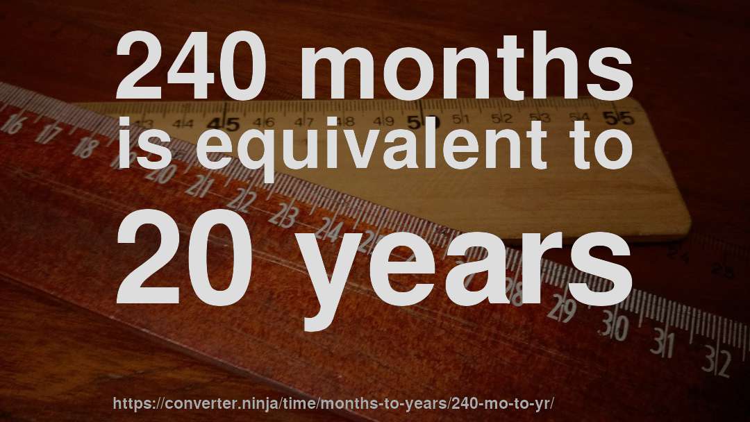 240 months is equivalent to 20 years