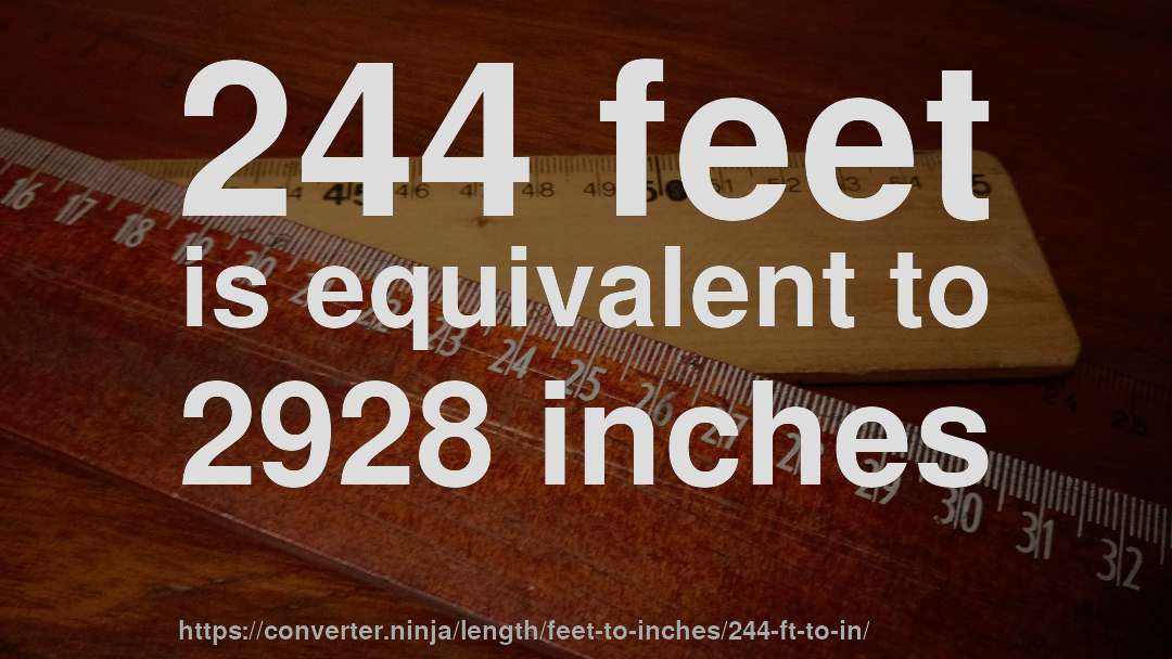 244 feet is equivalent to 2928 inches