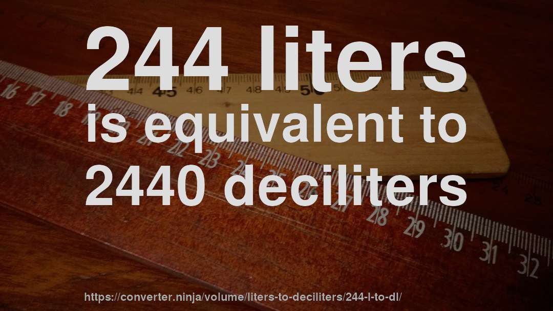 244 liters is equivalent to 2440 deciliters