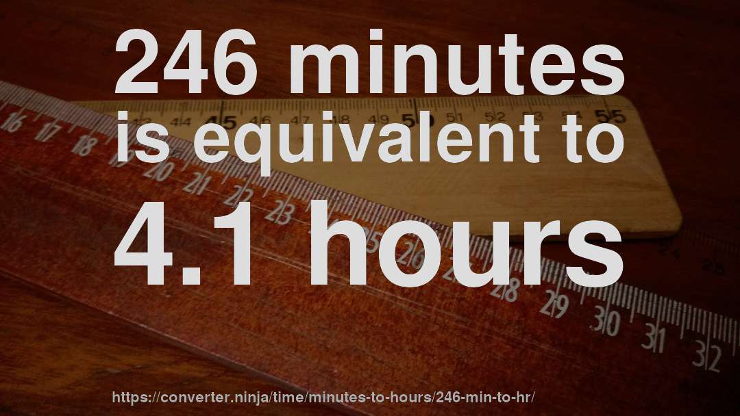 246 minutes is equivalent to 4.1 hours