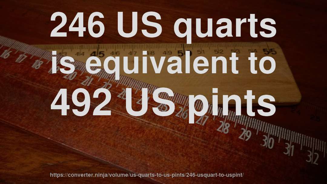 246 US quarts is equivalent to 492 US pints